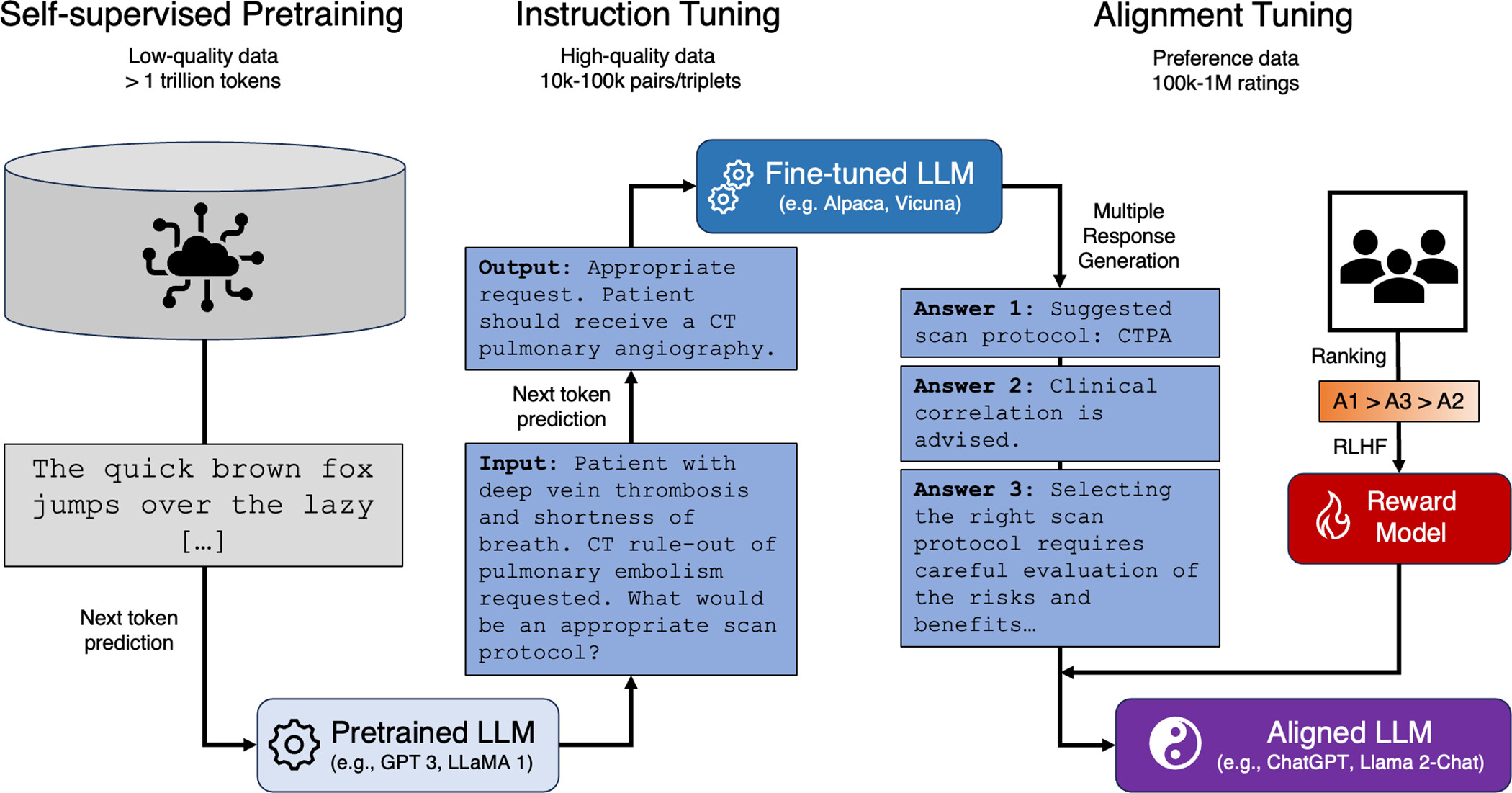 Process of training an LLM